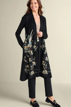 Soft Surroundings Ava Embroidered Cardigan- Sweaters & Cardigans