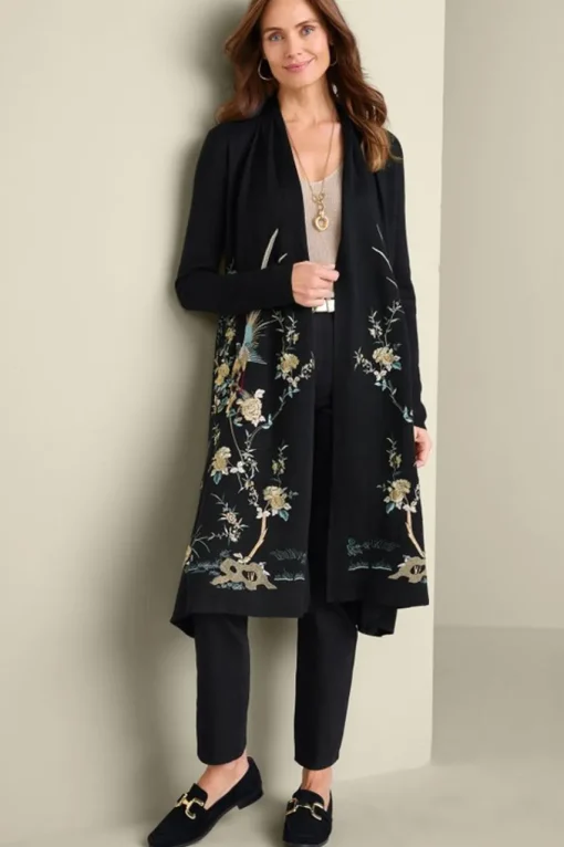 Soft Surroundings Ava Embroidered Cardigan- Sweaters & Cardigans
