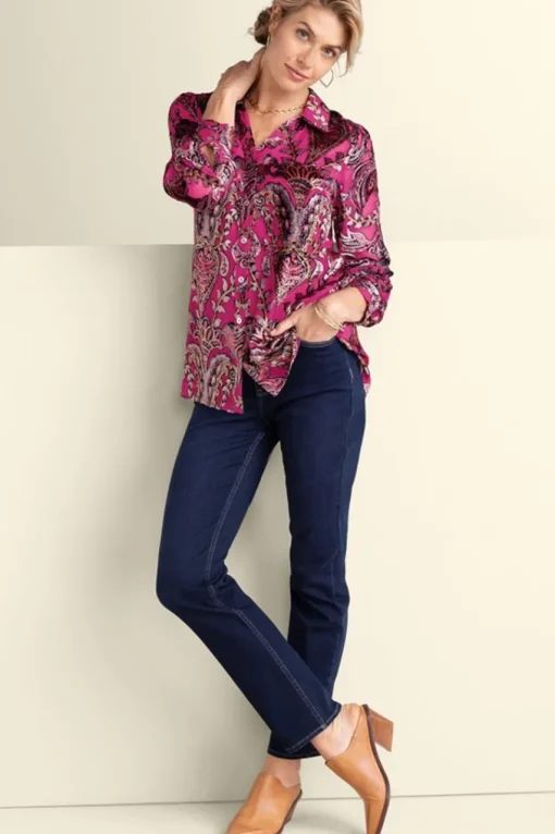 Soft Surroundings Bellarosa Velvet Tunic- Tops