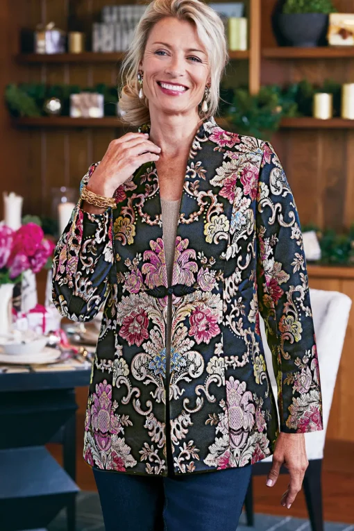 Soft Surroundings Branca Jacquard Jacket- Jackets & Coats