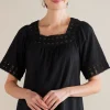 Soft Surroundings Brianna Crochet Knit Tee- Tops