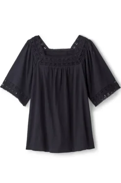 Soft Surroundings Brianna Crochet Knit Tee- Tops