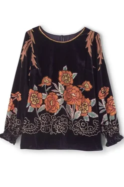 Soft Surroundings Brielle Velvet Top- Tops