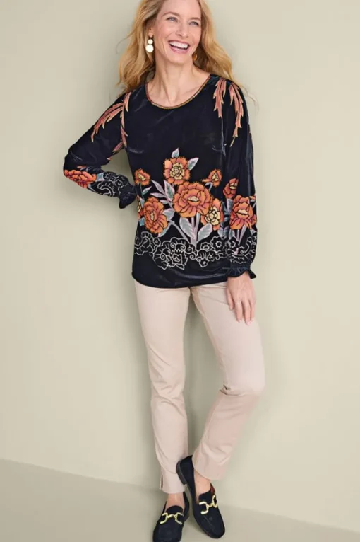 Soft Surroundings Brielle Velvet Top- Tops