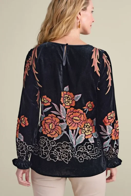 Soft Surroundings Brielle Velvet Top- Tops