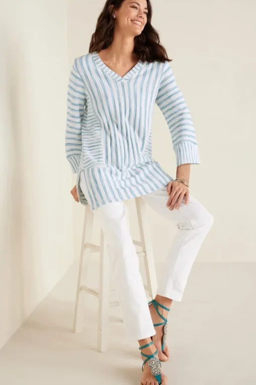 Soft Surroundings Briza Stripe Tunic- Tops