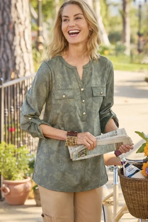 Soft Surroundings Charine Faux Suede Tunic- Tops