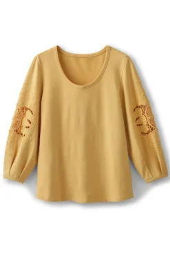 Soft Surroundings Charmaine Embroidered French Terry Top- Tops