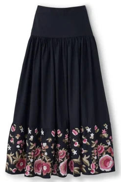Soft Surroundings Cindi Embroidered Maxi Skirt- Skirts