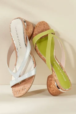 Soft Surroundings Donald Pliner Mida Cork Heel Slide- Shoes
