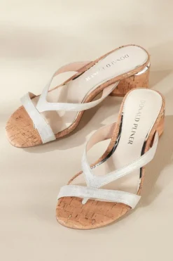 Soft Surroundings Donald Pliner Mida Cork Heel Slide- Shoes