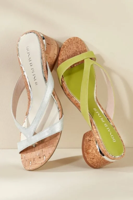 Soft Surroundings Donald Pliner Mida Cork Heel Slide- Shoes