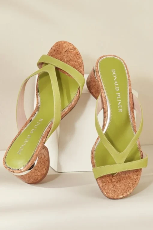 Soft Surroundings Donald Pliner Mida Cork Heel Slide- Shoes