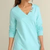 Soft Surroundings Dove French Terry Asymmetrical Tunic- Tops