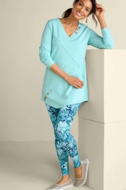 Soft Surroundings Dove French Terry Asymmetrical Tunic- Tops