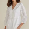 Soft Surroundings Elodie Windowpane Gauze Top- Tops
