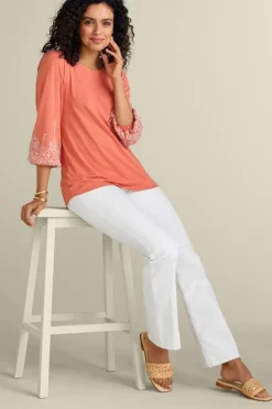 Soft Surroundings Embroidered Parisian Poet Top- Tops