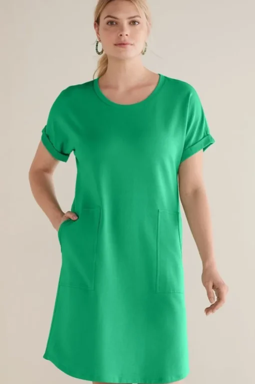 Soft Surroundings Fina French Terry Short Dress- Dresses