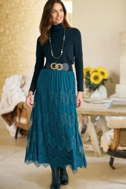 Soft Surroundings Frederica Lace Maxi Skirt- Skirts