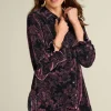 Soft Surroundings Icon Silk Velvet Poets Tunic Shirt- Tops