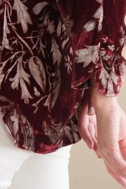 Soft Surroundings Icon Silk Velvet Poets Tunic Shirt- Tops