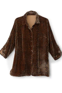 Soft Surroundings Icon Silk Velvet Poets Tunic Shirt- Tops