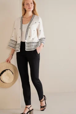 Soft Surroundings Isla Stretch Linen Slim Leg Pants- Pants