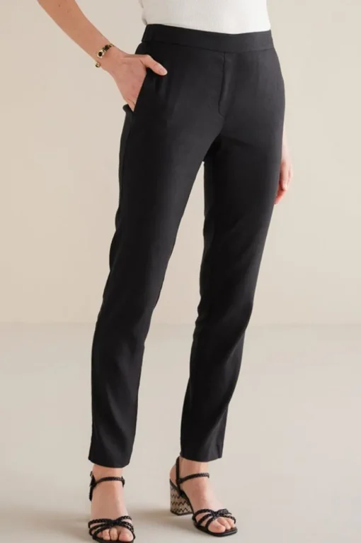 Soft Surroundings Isla Stretch Linen Slim Leg Pants- Pants