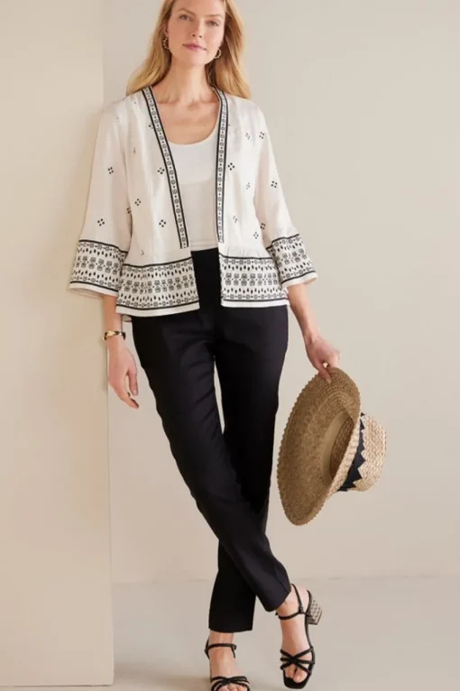 Soft Surroundings Isla Stretch Linen Slim Leg Pants- Pants