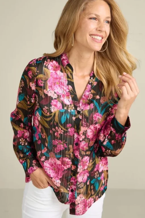 Soft Surroundings Josie Shimmer Shirt- Tops
