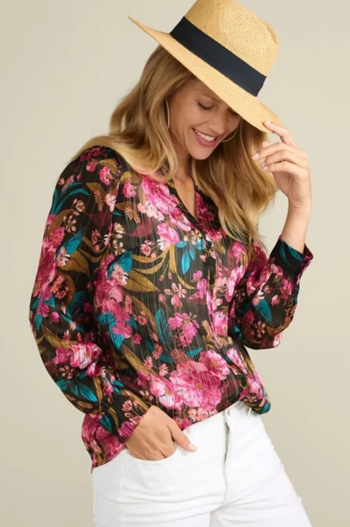 Soft Surroundings Josie Shimmer Shirt- Tops
