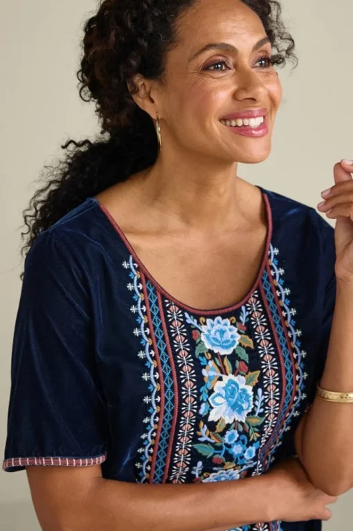 Soft Surroundings Lilian Velvet Top- Tops
