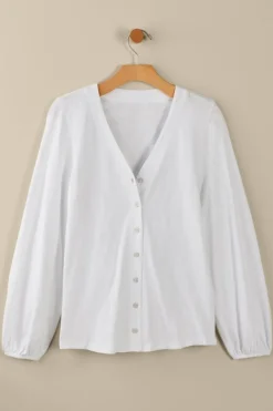Soft Surroundings Lorna Button Front Top- Tops