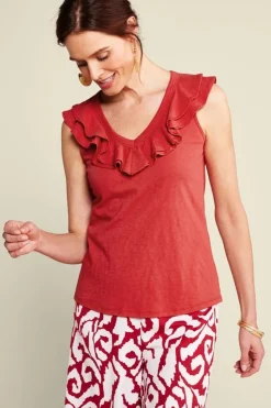 Soft Surroundings Marybeth Ruffle Tank- Tops