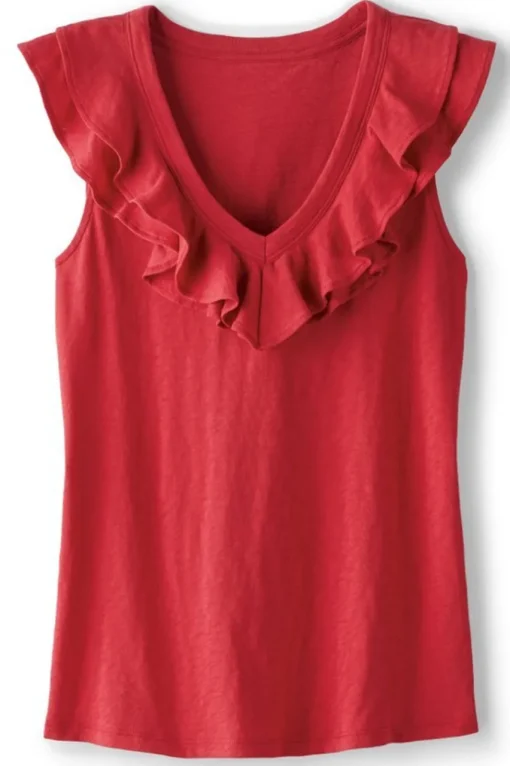 Soft Surroundings Marybeth Ruffle Tank- Tops