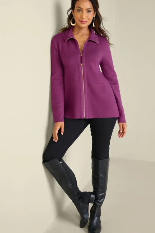 Soft Surroundings Meria Zip Cardi- Tops | Sweaters & Cardigans