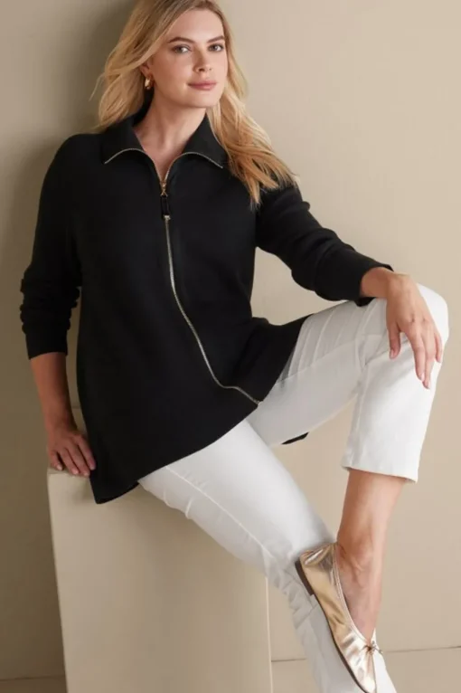 Soft Surroundings Meria Zip Cardi- Tops | Sweaters & Cardigans