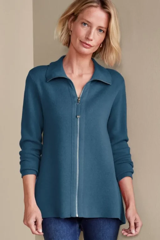 Soft Surroundings Meria Zip Cardi- Tops | Sweaters & Cardigans