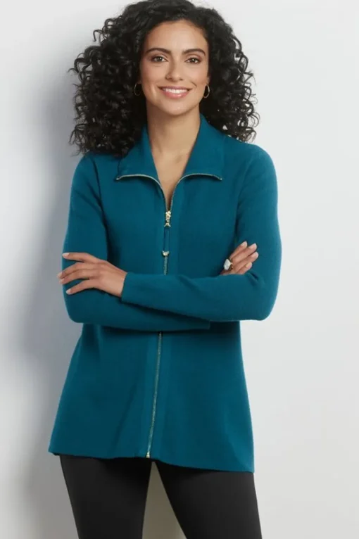 Soft Surroundings Meria Zip Cardi- Tops | Sweaters & Cardigans