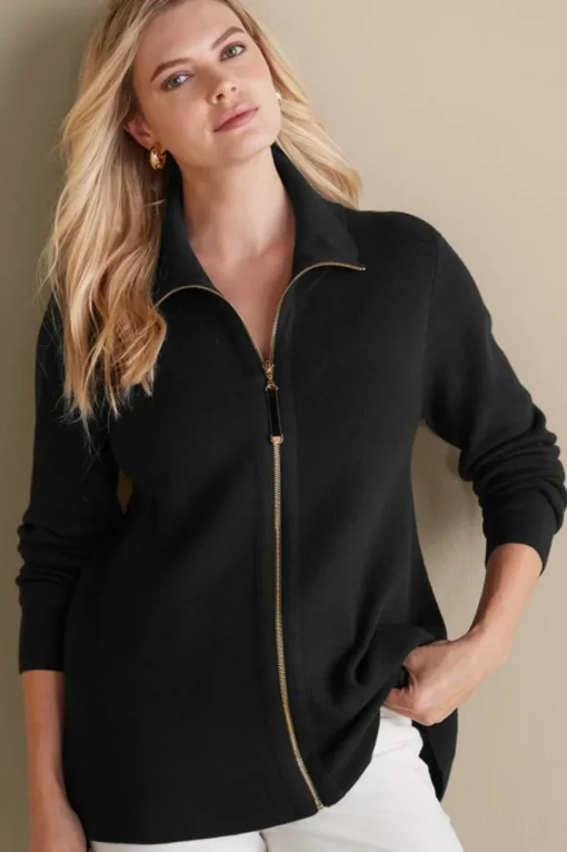 Soft Surroundings Meria Zip Cardi- Tops | Sweaters & Cardigans