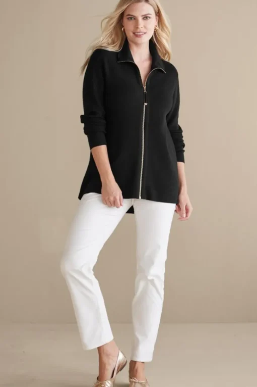 Soft Surroundings Meria Zip Cardi- Tops | Sweaters & Cardigans
