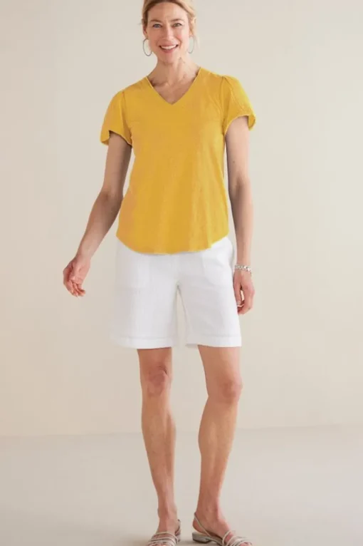 Soft Surroundings Philippa Gauze Sleeve Tee- Tops