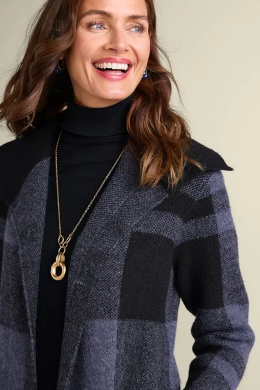 Soft Surroundings Posh Plaid Cardigan- Sweaters & Cardigans