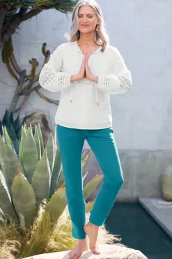 Soft Surroundings Prospera Lace Trim Top- Tops