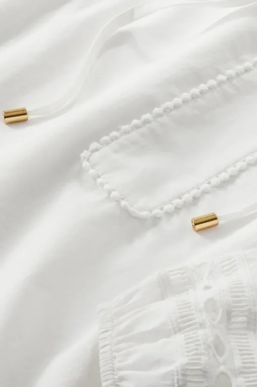 Soft Surroundings Prospera Lace Trim Top- Tops