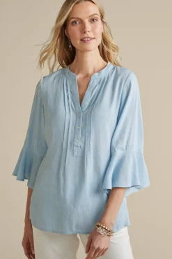 Soft Surroundings Raisa Linen Blend Top- Tops