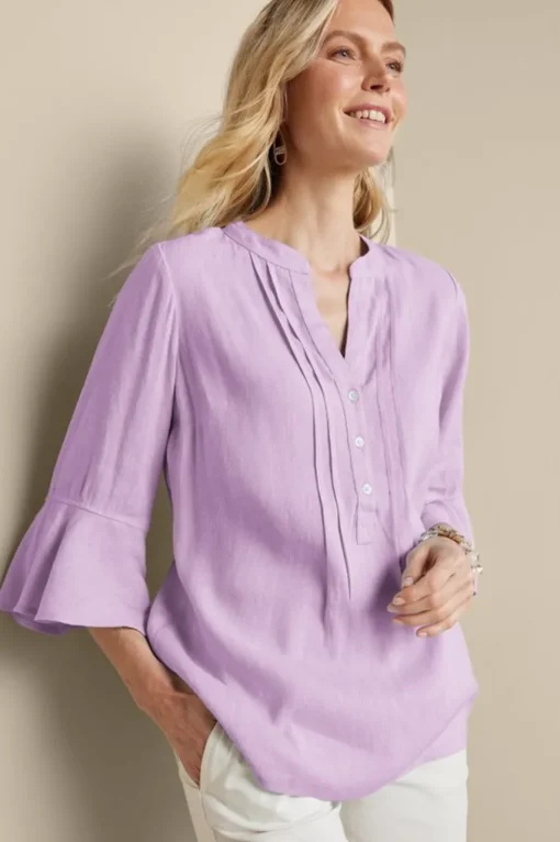 Soft Surroundings Raisa Linen Blend Top- Tops