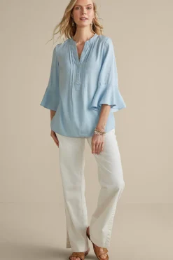 Soft Surroundings Raisa Linen Blend Top- Tops