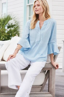 Soft Surroundings Raisa Linen Blend Top- Tops