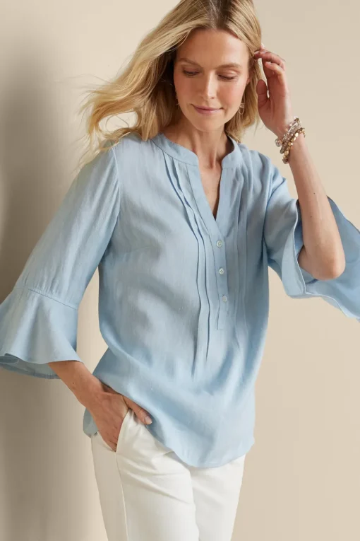 Soft Surroundings Raisa Linen Blend Top- Tops